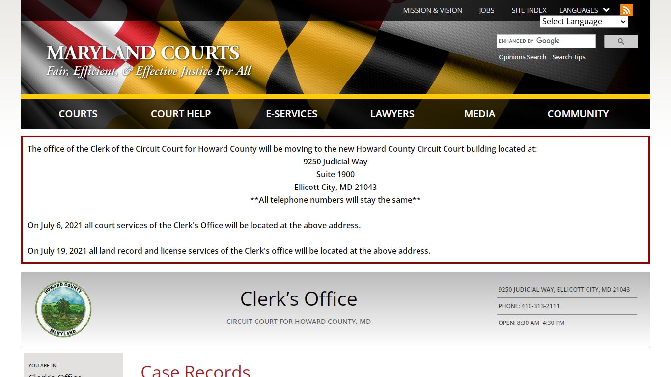 Case Records | Maryland Courts